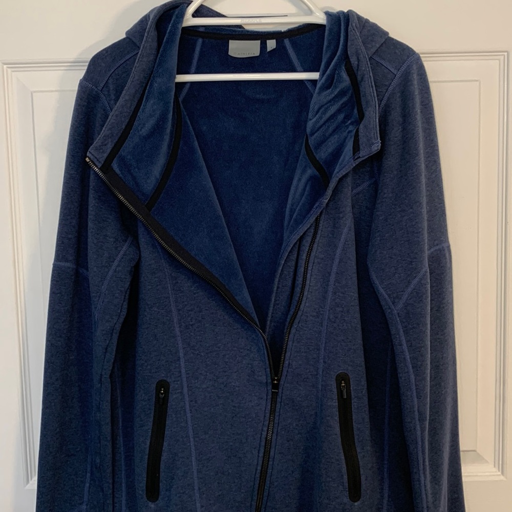 Athleta Cozy Carma asymmetrical, zip hoodie, Lg